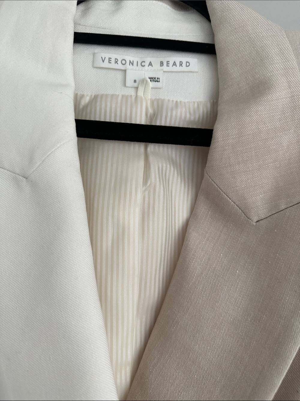Veronica Beard Two-Tone Cream & Beige Blazer